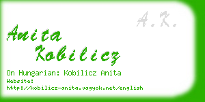 anita kobilicz business card